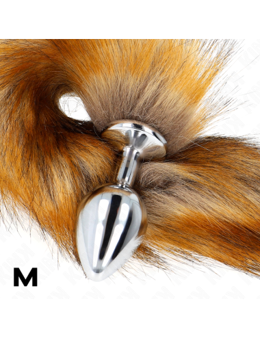 KINK - PLUG ANAL TAMANHO M 8 X 3,5 CM COM CAUDA SINTÉTICA 40 CM MARROM