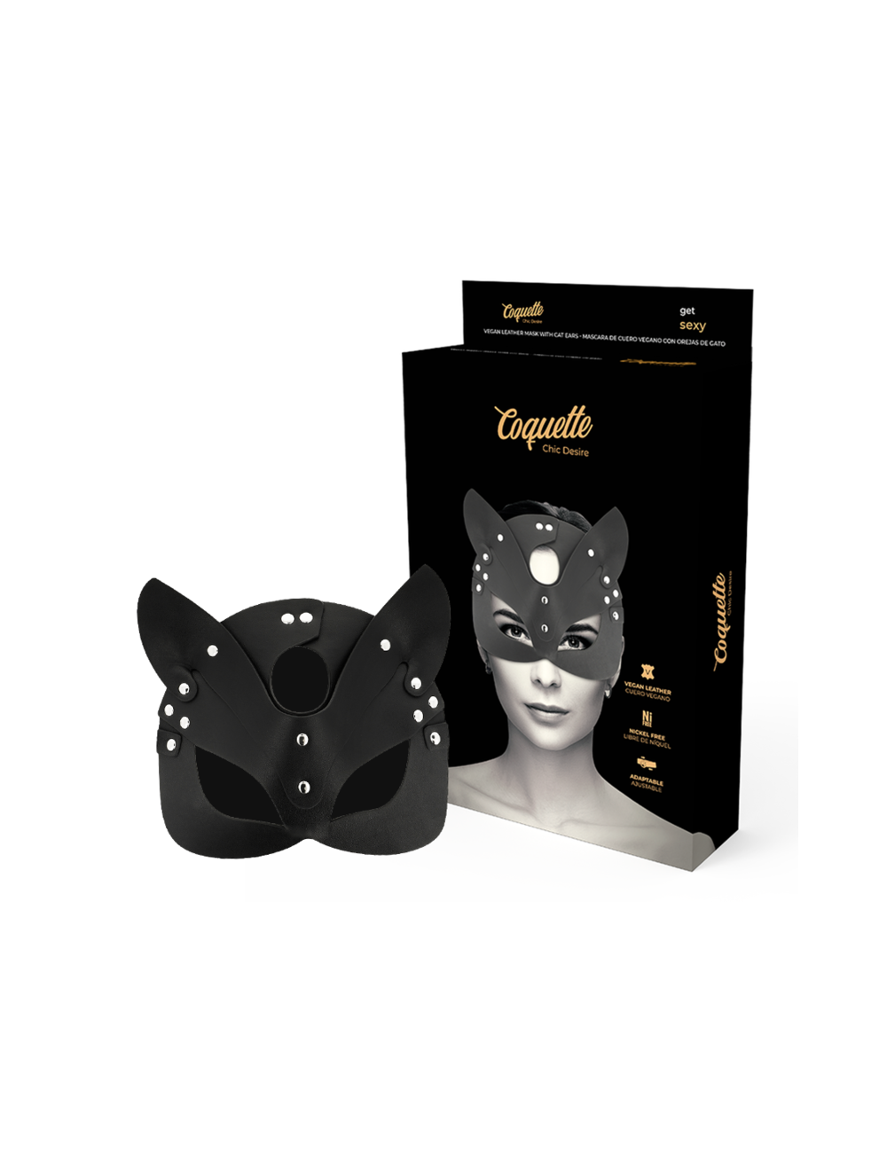 COQUETTE CHIC DESIRE - MSCARA DE COURO VEGANO COM ORELHAS DE GATO