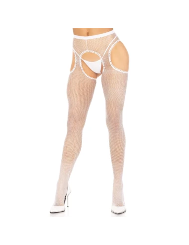 LEG AVENUE - MEIAS DE REDE CROTCHLESS BRANCAS