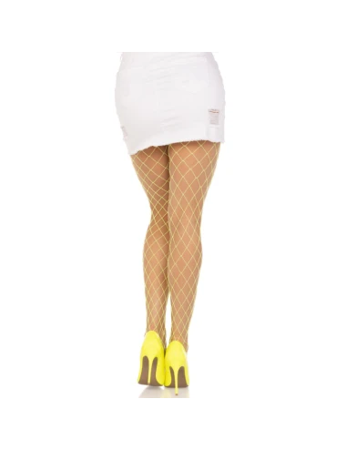 LEG AVENUE - MEIA-CALA DIAMOND FISHNNET AMARELO