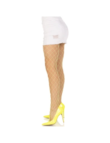 LEG AVENUE - MEIA-CALA DIAMOND FISHNNET AMARELO
