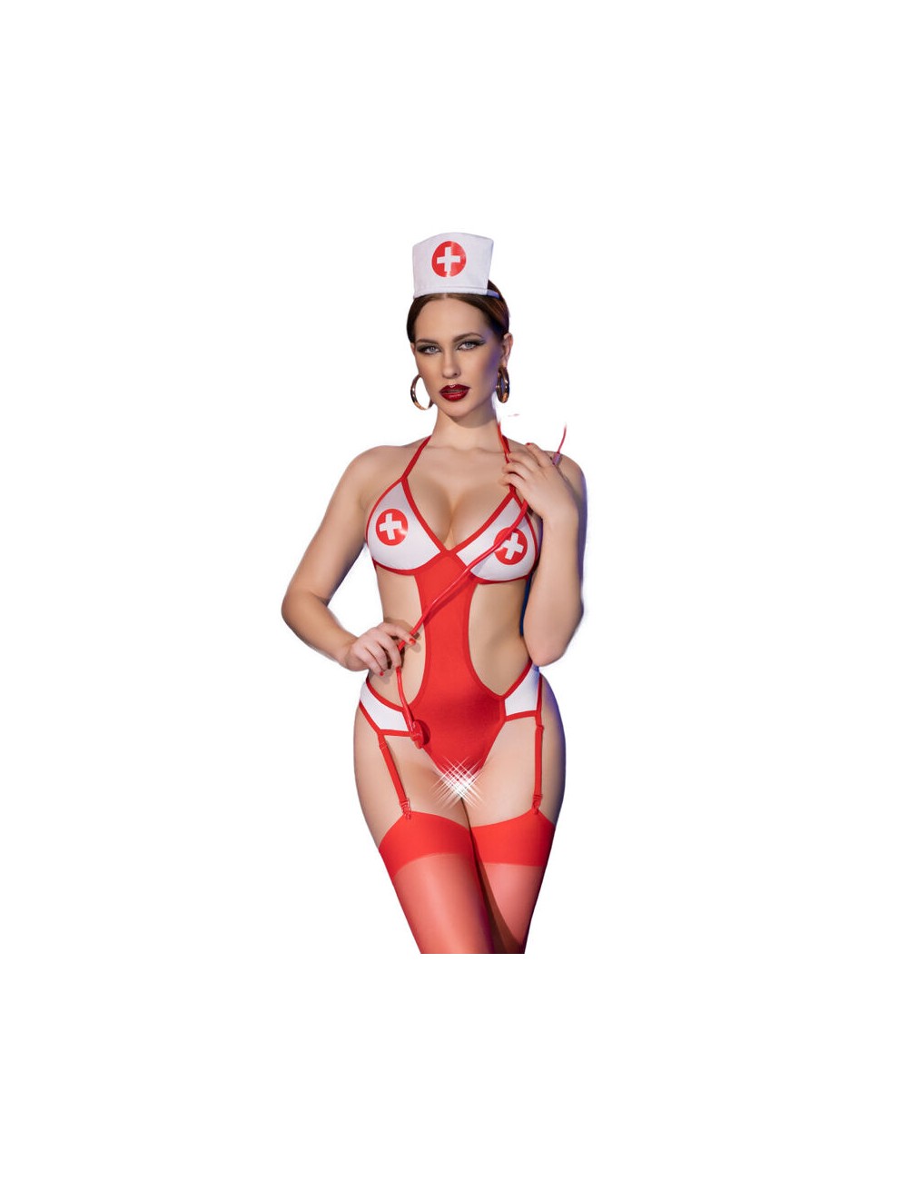 CHILIROSE - CONJUNTO CR 4631 BODYSUIT ENFERMEIRA VERMELHO L/XL CHILIROSE - CONJUNTO CR 4631 BODYSUIT ENFERMEIRA VERMELHO L/XL