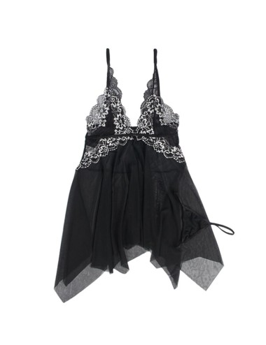 SUBBLIME - BABYDOLL TECIDO TULE PEITO RENDA L/XL