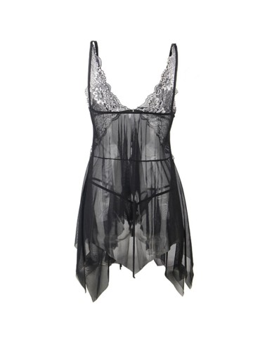SUBBLIME - BABYDOLL TECIDO TULE PEITO RENDA L/XL