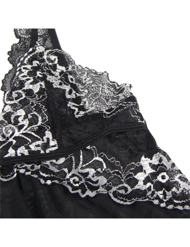 SUBBLIME - BABYDOLL TECIDO TULE PEITO RENDA L/XL