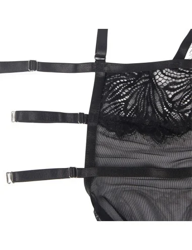 SUBBLIME - BABYDOLL COM ALAS DE RENDA AJUSTVEIS PRETO L/XL