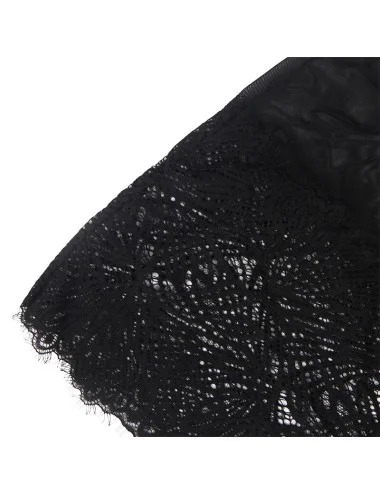 SUBBLIME - BABYDOLL COM ALAS DE RENDA AJUSTVEIS PRETO L/XL