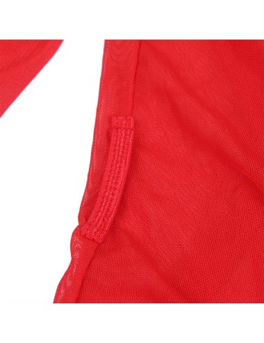 SUBBLIME - ROBE EM TECIDO TRANSPARENTE COM DETALHE DE RENDA VERMELHO L/XL