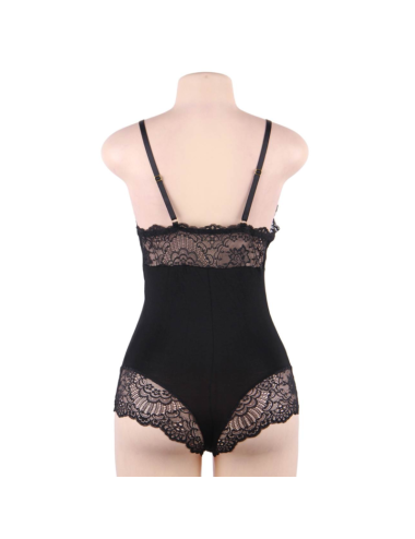 SUBBLIME - TEDDY PRETO FLORAL DETALHE DE RENDA S/M