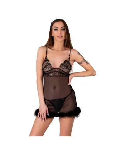 LIVCO CORSETTI FASHION - CONJUNTO ZERUNAM BABYDOLL + TANGA PRETA