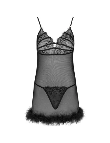 LIVCO CORSETTI FASHION - CONJUNTO ZERUNAM BABYDOLL + TANGA PRETA