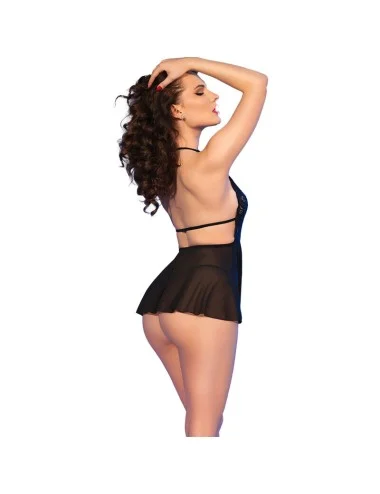 CHILIROSE - CR 4720 BABYDOLL E TANGA PRETA M