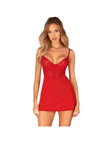 OBSESSIVE - INGRIDIA CHEMISE & TANGA RED XS/S