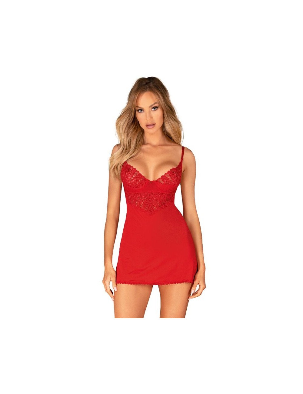 OBSESSIVE - INGRIDIA CHEMISE & TANGA RED XS/S OBSESSIVE - INGRIDIA CHEMISE & TANGA RED XS/S