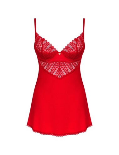 OBSESSIVE - INGRIDIA CHEMISE & TANGA RED XS/S
