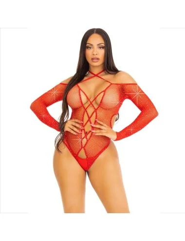 LEG AVENUE - BODY CROTHLESS COM VERMELHO BRILHANTE