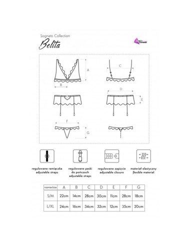 LIVCO CORSETTI FASHION - BELITA LC 90231 SUTI + CALA + CINTA LIGA PRETO L/XL