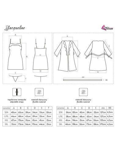 LIVCO CORSETTI FASHION - JACQUELINE LC 90249 VESTIDO + CAMISA + CALCINHA PRETA L/XL