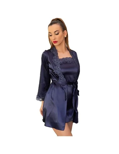 LIVCO CORSETTI FASHION - JACQUELINE LC 90249 ROUPO + CAMISA + CALCINHA AZUL MARINHO S/M