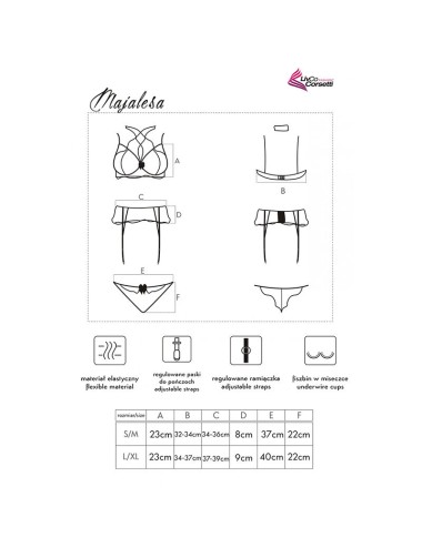 LIVCO CORSETTI FASHION - MAJALESA LC 90526 SUTI + CINTA LIGA + CALCINHA PRETA