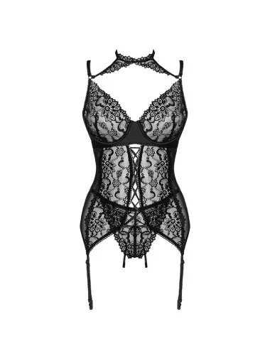 LIVCO CORSETTI FASHION - COLEO GIELLANDRA FOR THE SENSES CORSET + CALCINHA PRETA L/XL
