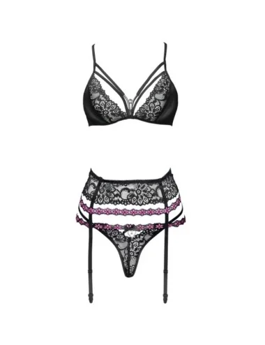 LIVCO CORSETTI FASHION - SNEHANA LC 90443 SUTI + CINTA LIGA + CALCINHA PRETA L/XL