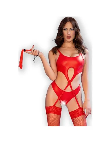 CHILIROSE - CR 4625 CONJUNTO QUATRO PEÇAS CROTCHLESS VERMELHO
