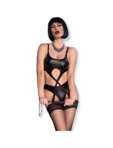 CHILIROSE - CR 4625 CONJUNTO QUATRO PEÇAS CROTCHLESS PRETO L