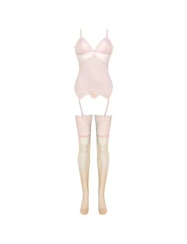LIVCO CORSETTI FASHION - CONJUNTO PERSINNE PÊSSEGO CORSET + CALCINHA + MEIAS