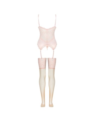 LIVCO CORSETTI FASHION - CONJUNTO PERSINNE PÊSSEGO CORSET + CALCINHA + MEIAS