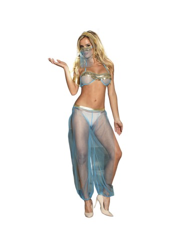 SUBBLIME - CONJUNTO DE LINGERIE AZUL ESTILO INDIA S/M