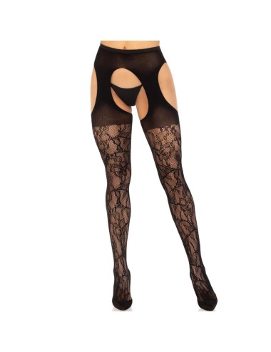 LEG AVENUE - MEIAS LIGAS DE RENDA PRETAS