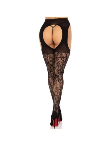 LEG AVENUE - MEIAS LIGAS DE RENDA PRETAS