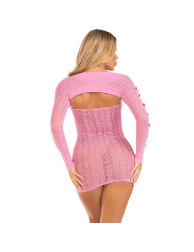 LEG AVENUE - VESTIDO CORAÇÃO E LAÇOS ROSA TAMANHO ÚNICO