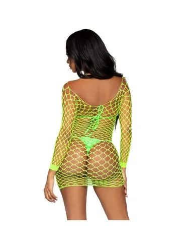 LEG AVENUE - VESTIDO DE REDE MANGA COMPRIDA VERDE TAMANHO ÚNICO