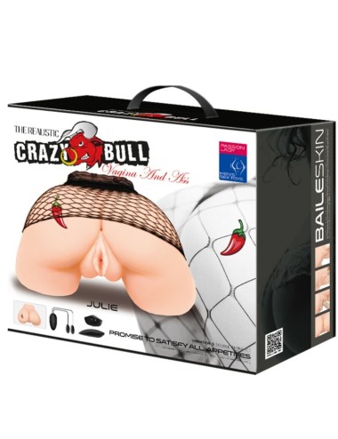 CRAZY BULL - VAGINA E NUS COM MALHA REALÍSTICA COM VIBRAO