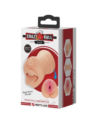 CRAZY BULL - SARAH MASTUBADOR EM FORMA DE VAGINA DUPLA ENTRADA