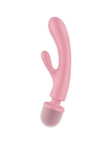 SATISFYER - TRIPLE LOVER RABBIT VIBRADOR MASSAGER ROSA