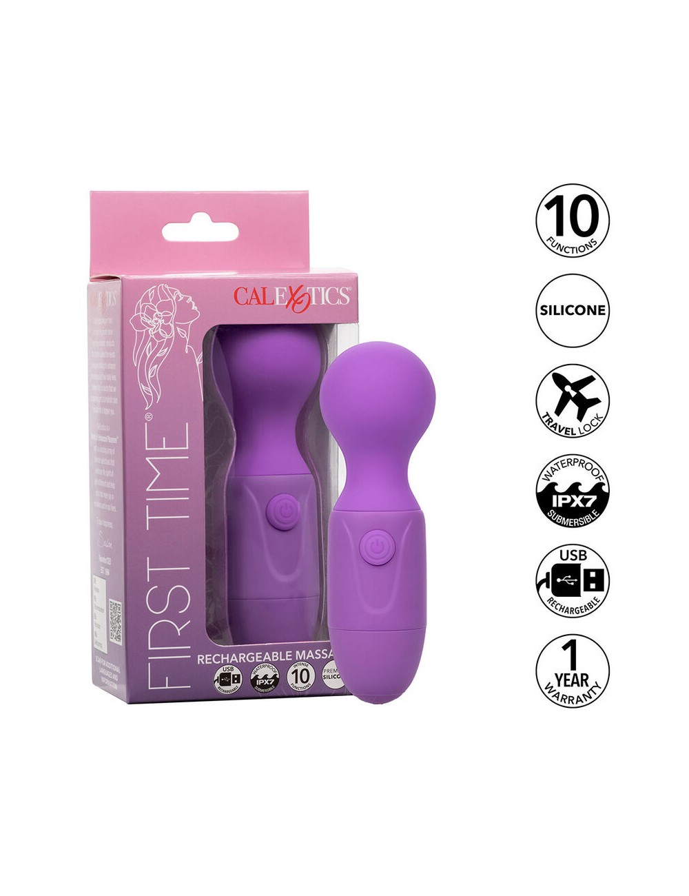 CALEXOTICS - FIRST TIME MASSAGEADOR RECARREGÁVEL 10 VIBRAÇÕES ROXO CALEXOTICS - FIRST TIME MASSAGEADOR RECARREGÁVEL 10 VIBRAÇÕES ROXO