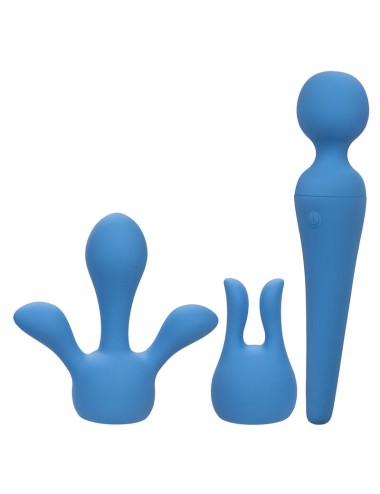 CALEXOTICS - COUTURE KIT VIBRADOR WAND 10 VIBRAÇÕES AZUL