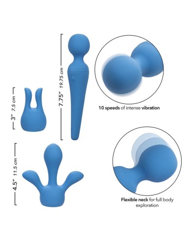 CALEXOTICS - COUTURE KIT VIBRADOR WAND 10 VIBRAÇÕES AZUL