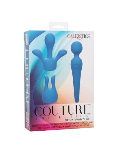 CALEXOTICS - COUTURE KIT VIBRADOR WAND 10 VIBRAÇÕES AZUL