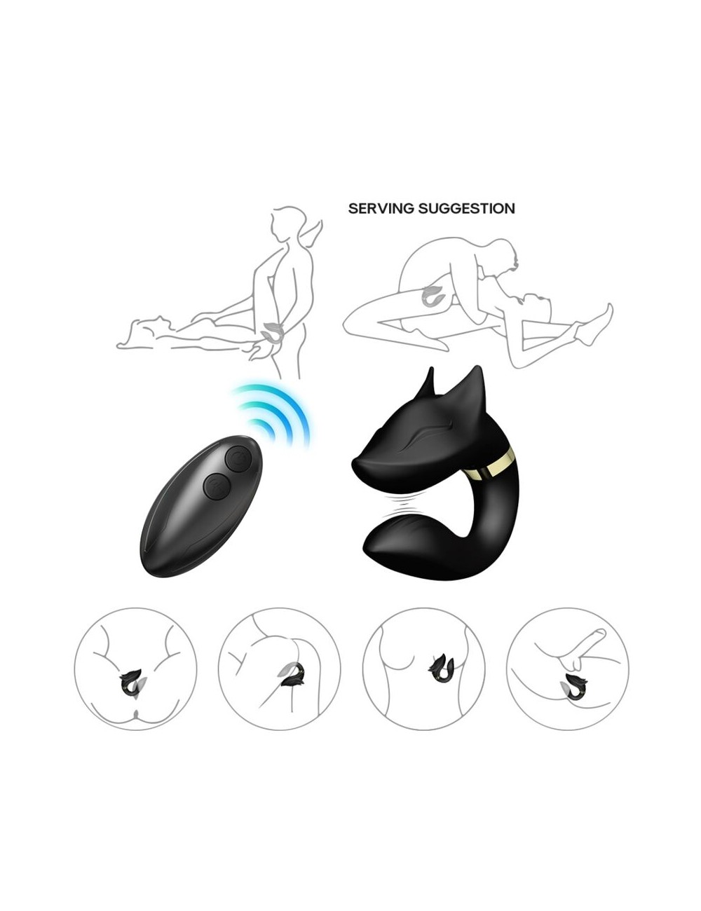 ARMONY - VIBRADOR FOX PARA CASAIS CONTROLE REMOTO PRETO