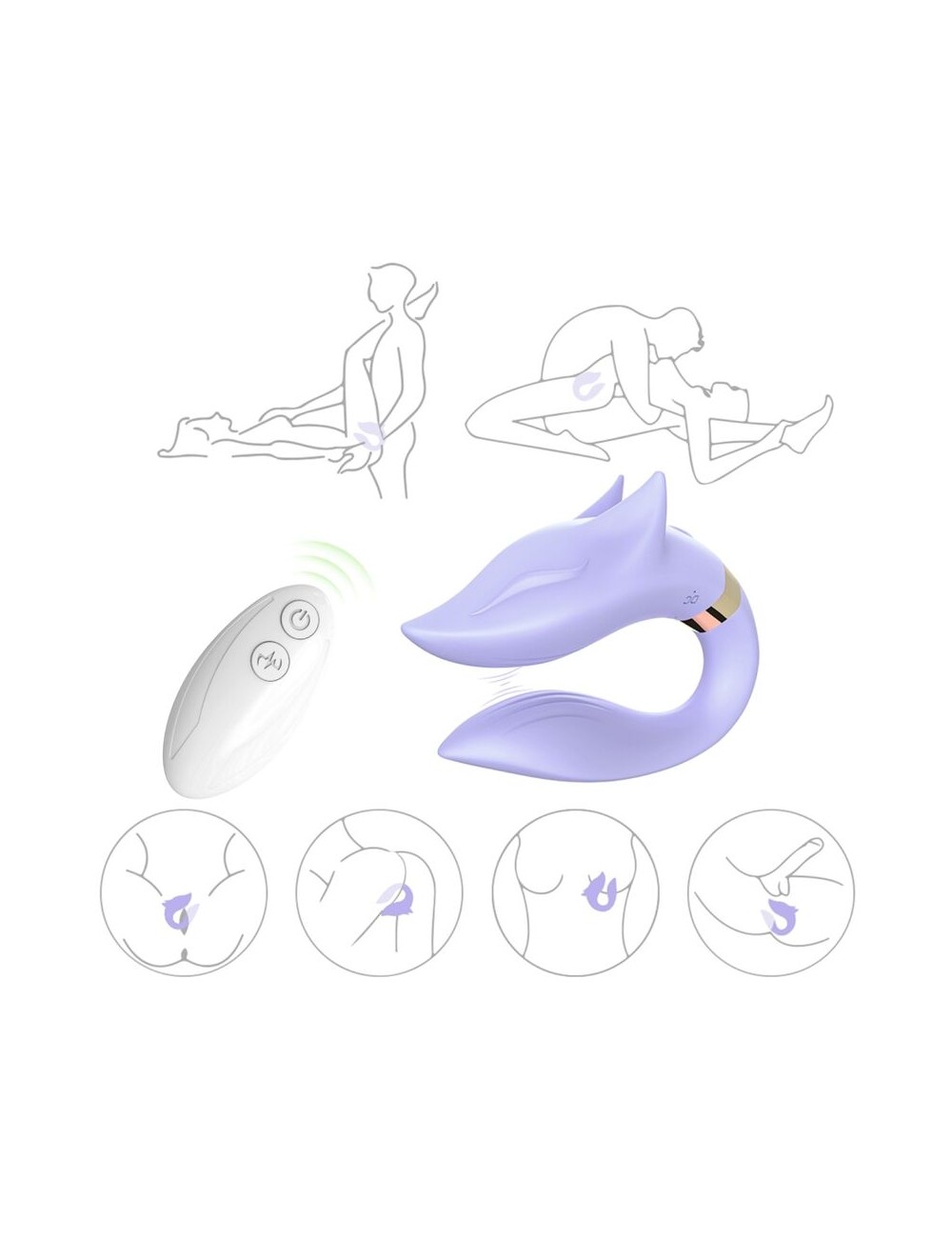 ARMONY - VIBRADOR FOX PARA CASAIS COM CONTROLE REMOTO ROXO