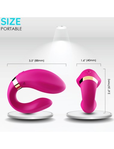 ARMONY - VIBRADOR CRESCENTE PARA CASAIS CONTROLE REMOTO FÚCSIA