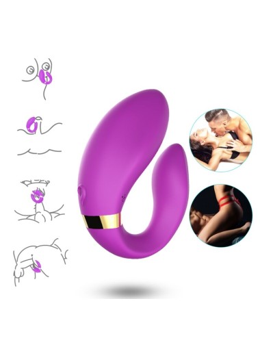 ARMONY - VIBRADOR CRESCENTE PARA CASAIS COM CONTROLE REMOTO ROXO