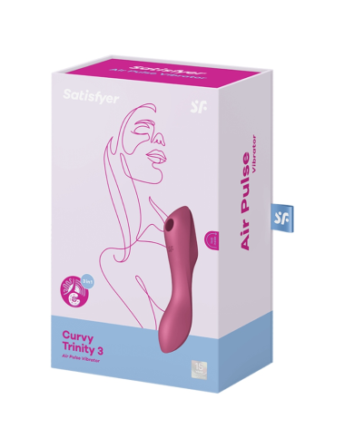 SATISFYER - VIBRADOR DE PULSO DE AR CURVY TRINITY 3 VERMELHO