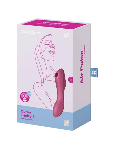 SATISFYER - VIBRADOR DE PULSO DE AR CURVY TRINITY 3 VERMELHO