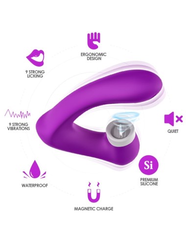 ARMONY - SECRETKISS LICKING CLITÓRIS VIBRATÓRIO E VIBRADOR CURVO ROXO