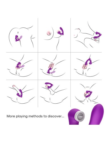 ARMONY - SECRETKISS LICKING CLITÓRIS VIBRATÓRIO E VIBRADOR CURVO ROXO
